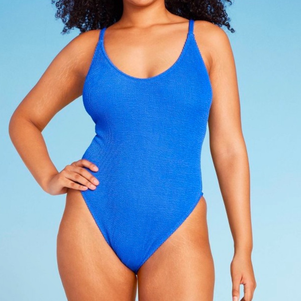 WILD FABLE Royal Blue cheeky one piece bathing suit